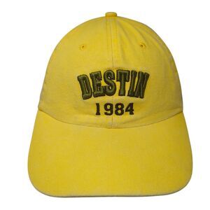 Destin 1984 Strapback Hat Yellow One Size Solid Adjustable Lucky 7 USA